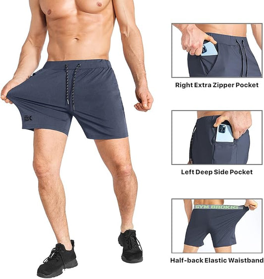 BROKIG Men's Lightweight Gym Shorts