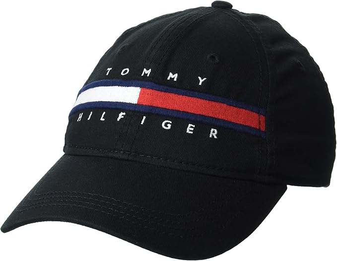 Tommy Hilfiger Men's Dad Hat Avery, TH DEEP Black, OS